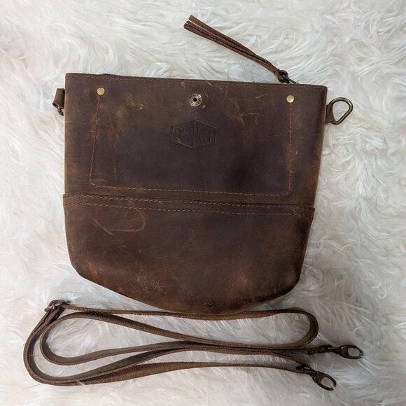 Pendleton Glacier Bay Stripe | Mini Fairfield Crossbody | Handmade Leather Purse - Picture 2 of 7